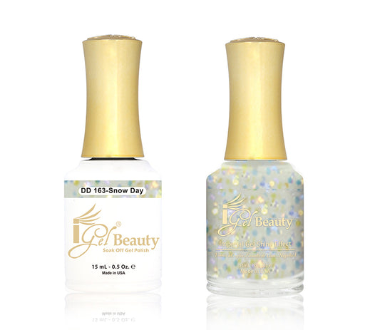 iGel Nail Lacquer + Gel Polish Match, DD163, Snow Day, 0.5oz OK1019MD