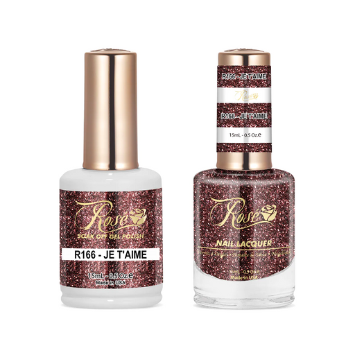 Rose Gel Polish And Nail Lacquer, 166, Je T'aime, 0.5oz