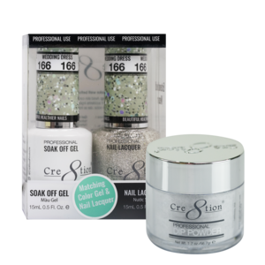 Cre8tion 3in1 Dipping Powder + Gel Polish + Nail Lacquer, 166, Wedding Dress, 3104-0766 OK0117VD