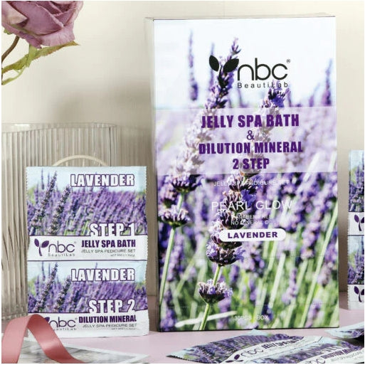 NBC Pedicure JELLY Spa 2 Step, CASE, LAVENDER (Pk: 30 pcs/box, 6 boxes/case)