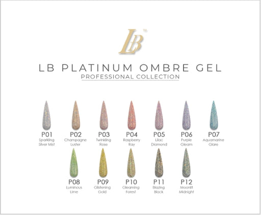 iGel LB Platinum Ombre Gel Polish, Full Line Of 12 Color (From P01 to P12), 0.6oz