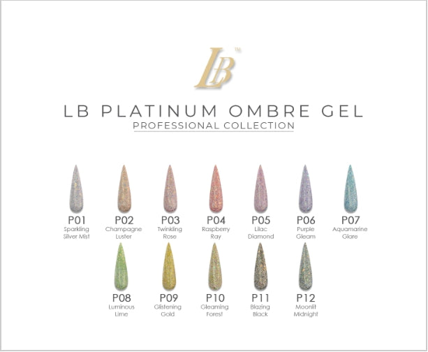 iGel LB Platinum Ombre Gel Polish, Full Line Of 12 Color (From P01 to P12), 0.6oz