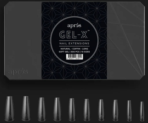 Apres Natural Coffin Long, Box of Tips, N-CL (Pk: 5 boxes/case)