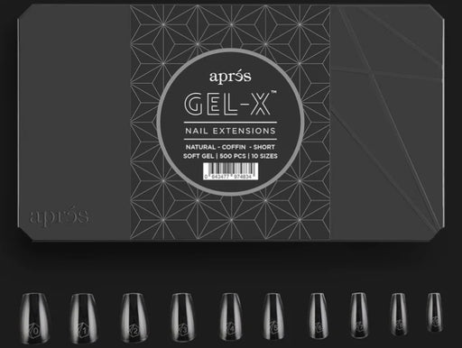 Apres Natural Coffin Short, Box of Tips, N-CS (Pk: 5 boxes/case)