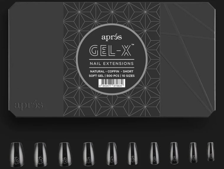 Apres Natural Coffin Short, Box of Tips, N-CS (Pk: 5 boxes/case)