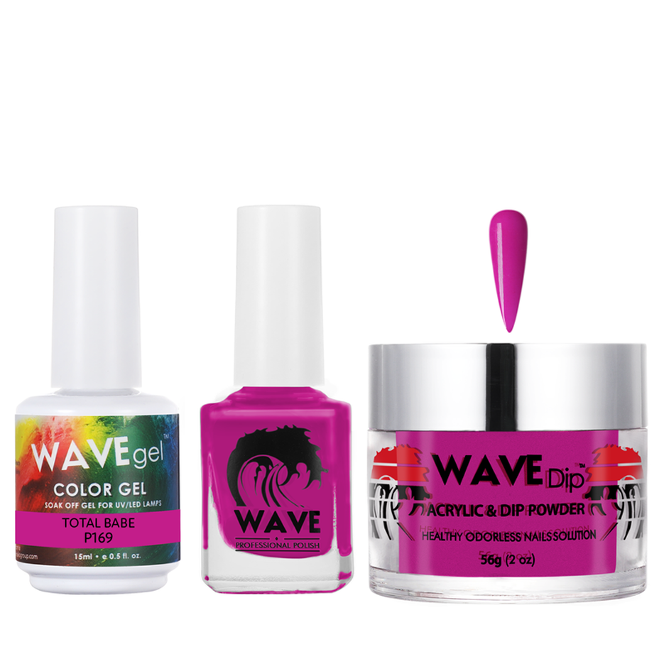 Wave Gel 4in1 Acrylic/Dipping Powder + Gel Polish + Nail Lacquer, SIMPLICITY Collection, 169, Total Babe