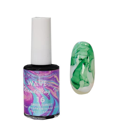 Wave Gel Wandering Ink Gel Polish, 16, Green Forest, 0.5oz OK0105