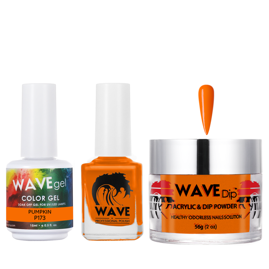 Wave Gel 4in1 Acrylic/Dipping Powder + Gel Polish + Nail Lacquer, SIMPLICITY Collection, 173, Pumpkin