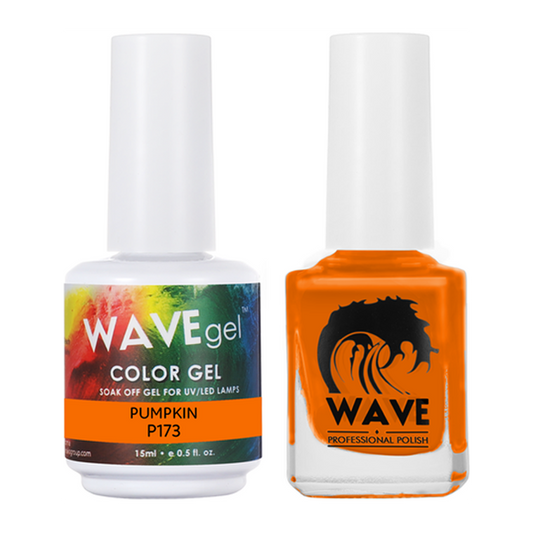 Wave Gel Nail Lacquer + Gel Polish, Simplicity Collection, 173, Pumpkin, 0.5oz