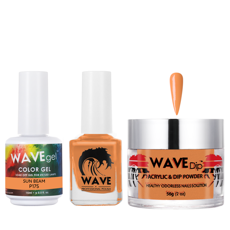 Wave Gel 4in1 Acrylic/Dipping Powder + Gel Polish + Nail Lacquer, SIMPLICITY  Collection, 175, Sun Beam