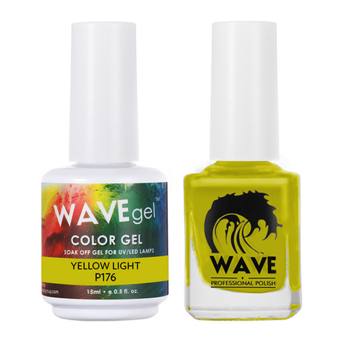 Wave Gel Nail Lacquer + Gel Polish, Simplicity Collection, 176, Yellow Light, 0.5oz