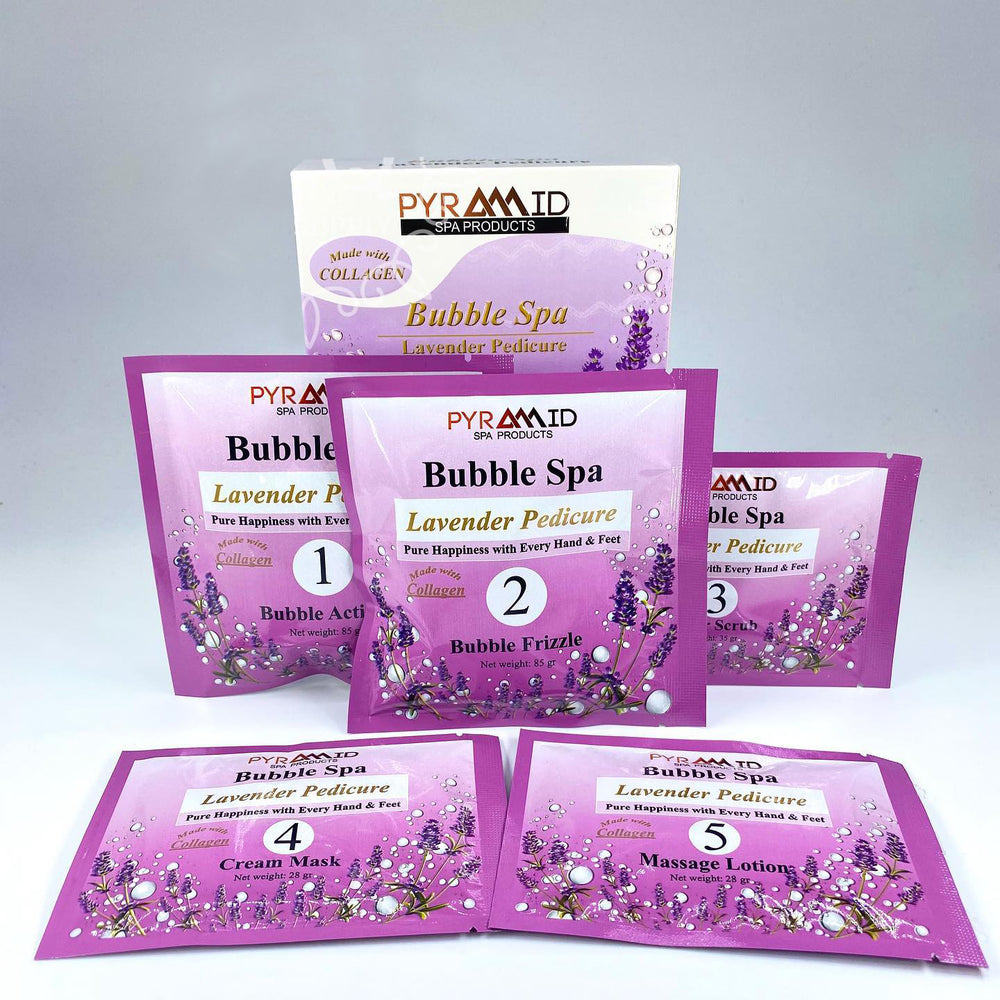 Pyramid BUBBLE SPA Pedicure 5in1 (Made with Collagen), LAVENDER, (Pk: 50 pack/case)