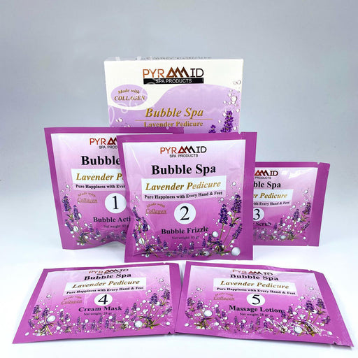 Pyramid BUBBLE SPA Pedicure 5in1 (Made with Collagen), LAVENDER, (Pk: 50 pack/case)
