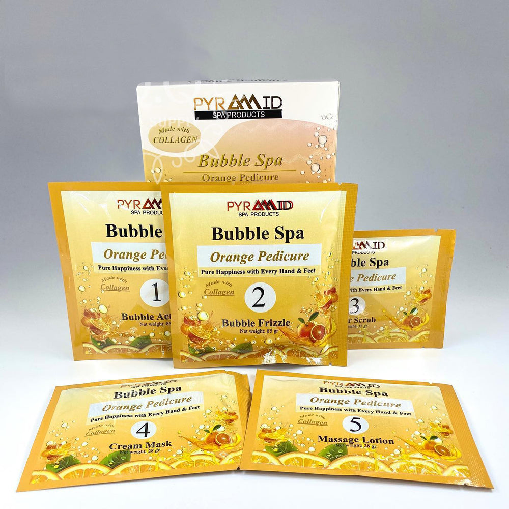 Pyramid BUBBLE SPA Pedicure 5in1 (Made with Collagen), ORANGE, (Pk: 50 pack/case)