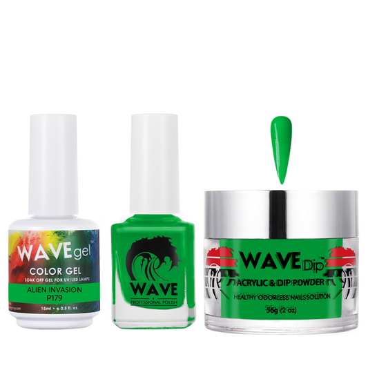 Wave Gel 4in1 Acrylic/Dipping Powder + Gel Polish + Nail Lacquer, SIMPLICITY  Collection, 179, Alien Invasion