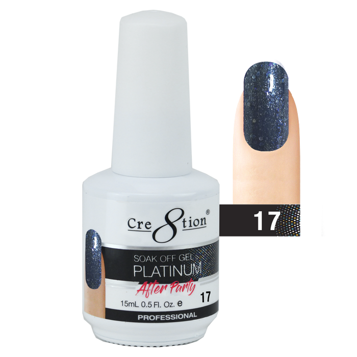 Cre8tion Platinum After Party Gel Polish, 17, 0916-0660, 0.5oz
