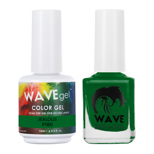 Wave Gel Nail Lacquer + Gel Polish, Simplicity Collection, 180, Jealous, 0.5oz