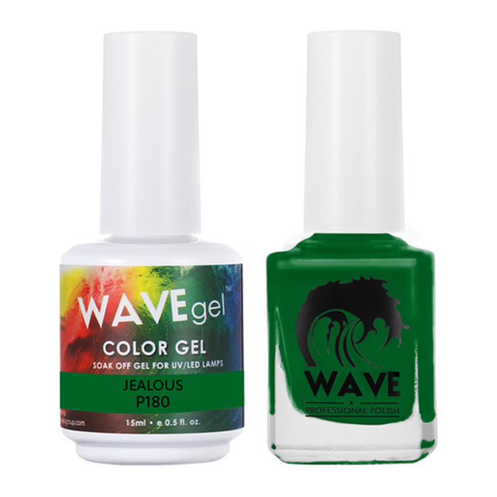 Wave Gel Nail Lacquer + Gel Polish, Simplicity Collection, 180, Jealous, 0.5oz