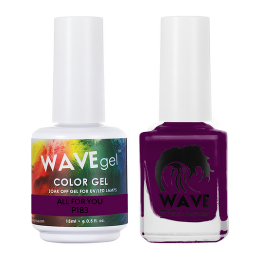 Wave Gel Nail Lacquer + Gel Polish, Simplicity Collection, 183, All For You, 0.5oz