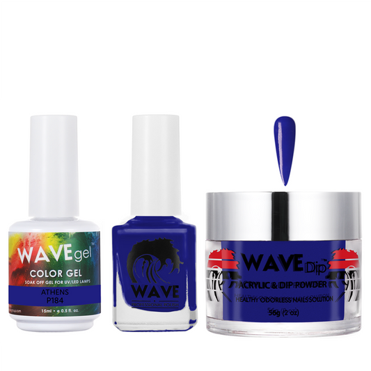 Wave Gel 4in1 Acrylic/Dipping Powder + Gel Polish + Nail Lacquer, SIMPLICITY Collection, 184, Athens