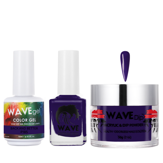 Wave Gel 4in1 Acrylic/Dipping Powder + Gel Polish + Nail Lacquer, SIMPLICITY Collection, 185, Back And Better