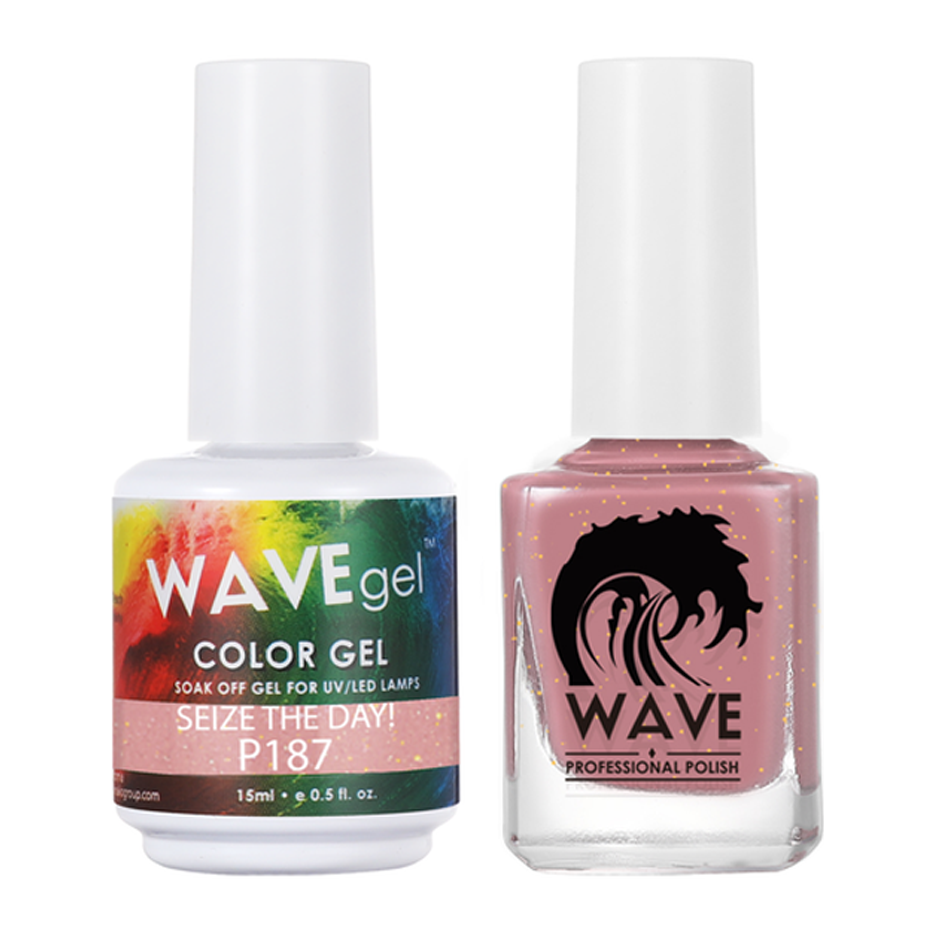 Wave Gel Nail Lacquer + Gel Polish, Simplicity Collection, 187, Seize The Day!, 0.5oz