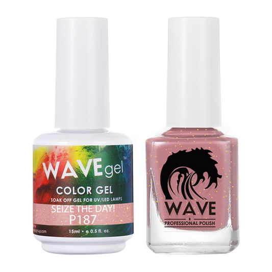 Wave Gel Nail Lacquer + Gel Polish, Simplicity Collection, 187, Seize The Day!, 0.5oz