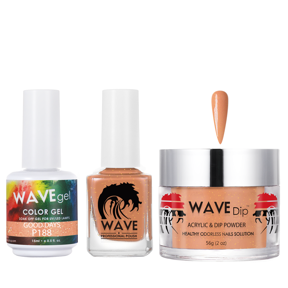 Wave Gel 4in1 Acrylic/Dipping Powder + Gel Polish + Nail Lacquer, SIMPLICITY Collection, 188, Good Days