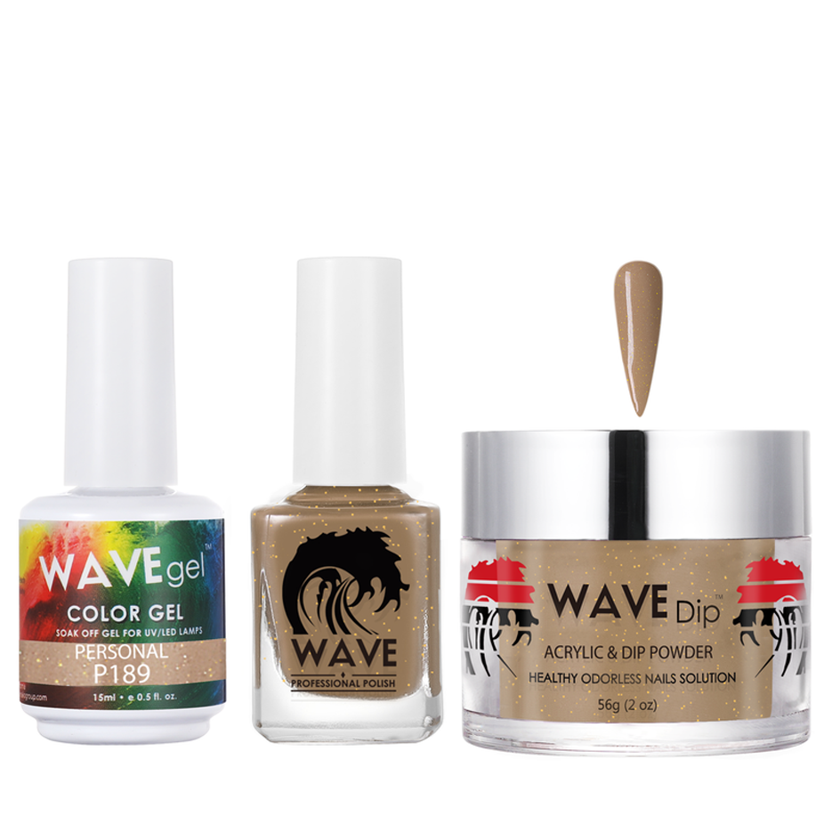 Wave Gel 4in1 Acrylic/Dipping Powder + Gel Polish + Nail Lacquer, SIMPLICITY Collection, 189, Personal