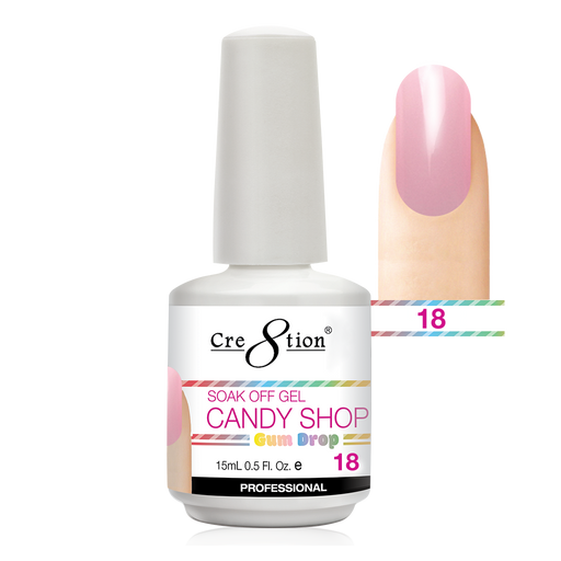 Cre8tion Candy Shop Gum Drop Gel Polish, 0916-0515, 0.5oz, 18 KK1130