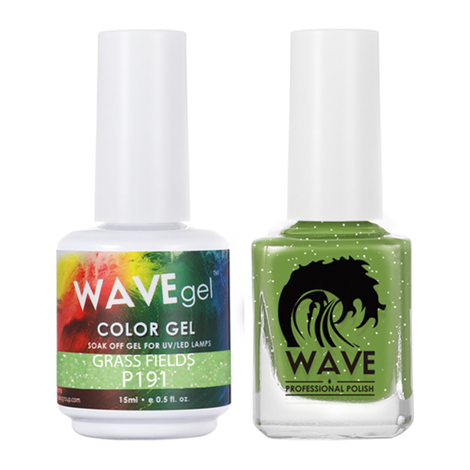 Wave Gel Nail Lacquer + Gel Polish, Simplicity Collection, 191, Grass Field, 0.5oz