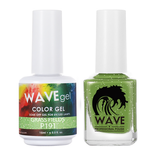 Wave Gel Nail Lacquer + Gel Polish, Simplicity Collection, 191, Grass Field, 0.5oz