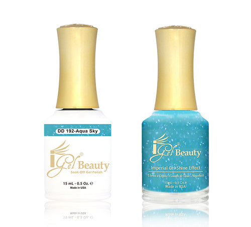 iGel Nail Lacquer + Gel Polish Match, DD192, Aqua Sky, 0.5oz OK1019MD