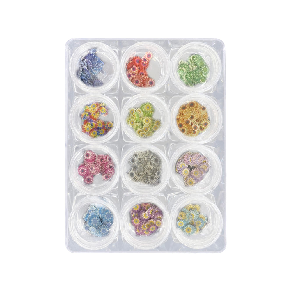 Airtouch Nail Art Paper, Spring Flower Collection Set #01, 12 jars/box OK1011LK
