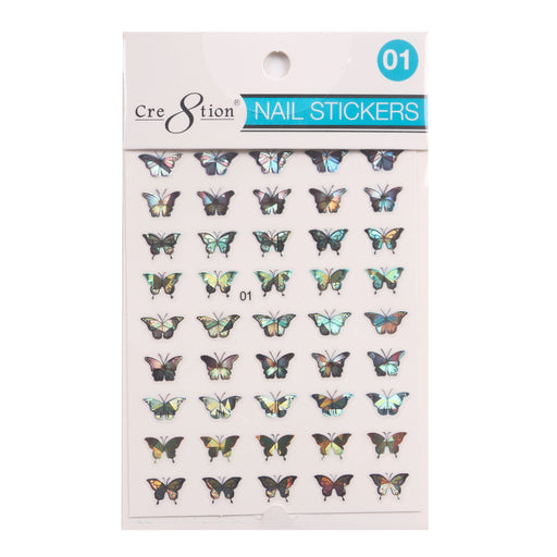 Cre8tion 3D Nail Art Sticker Butterfly, 01 OK0726LK