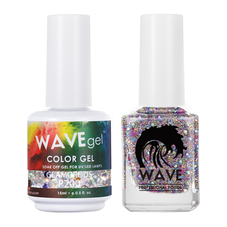 Wave Gel Nail Lacquer + Gel Polish, Simplicity Collection, 200, Glamorous, 0.5oz