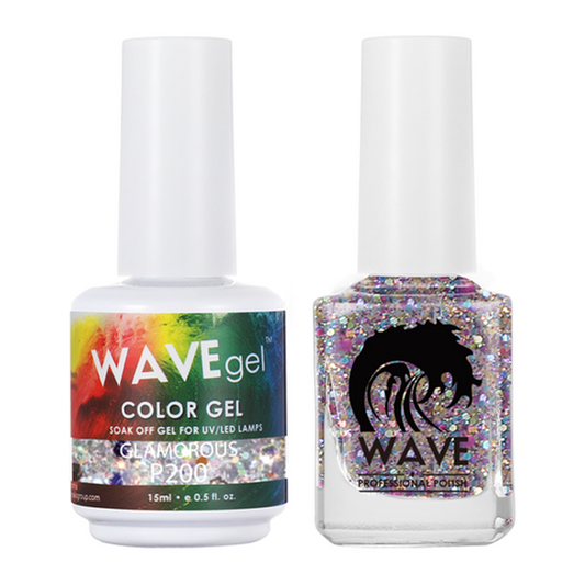 Wave Gel Nail Lacquer + Gel Polish, Simplicity Collection, 200, Glamorous, 0.5oz