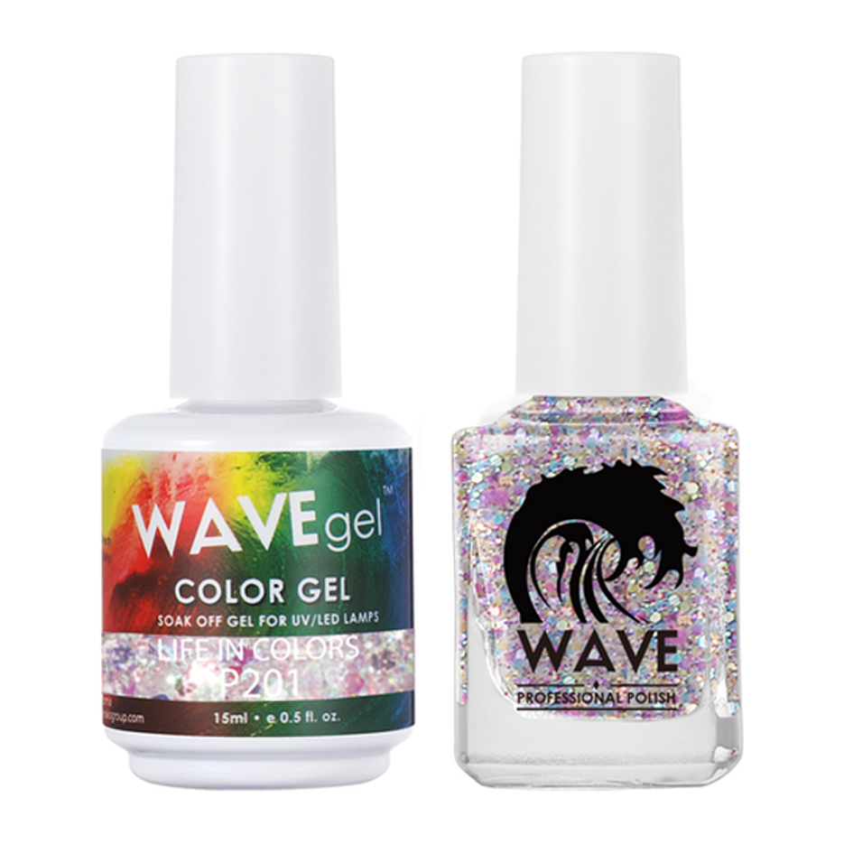 Wave Gel Nail Lacquer + Gel Polish, Simplicity Collection, 201, Life In Colors, 0.5oz