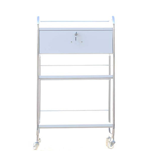 Cre8tion White Beauty Trolley, 1 Drawer, 29025 BB (NOT Included Shipping Charge)