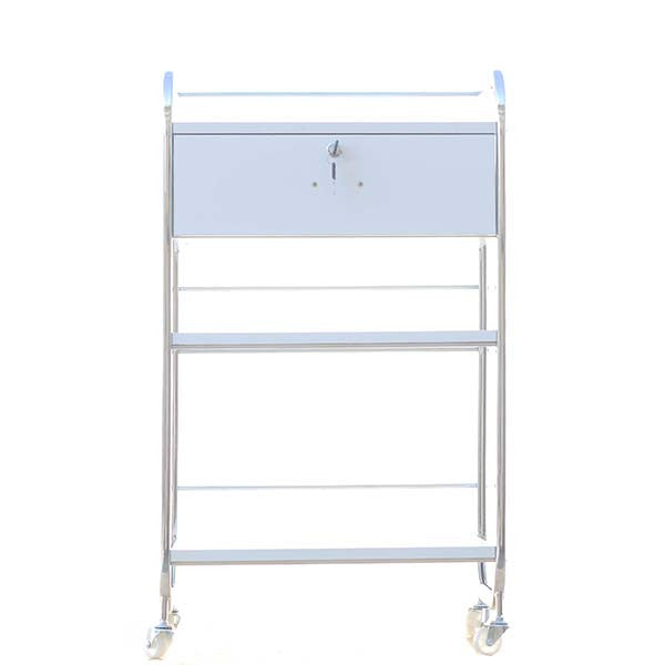 Cre8tion White Beauty Trolley, 1 Drawer, 29025 BB (NOT Included Shipping Charge)