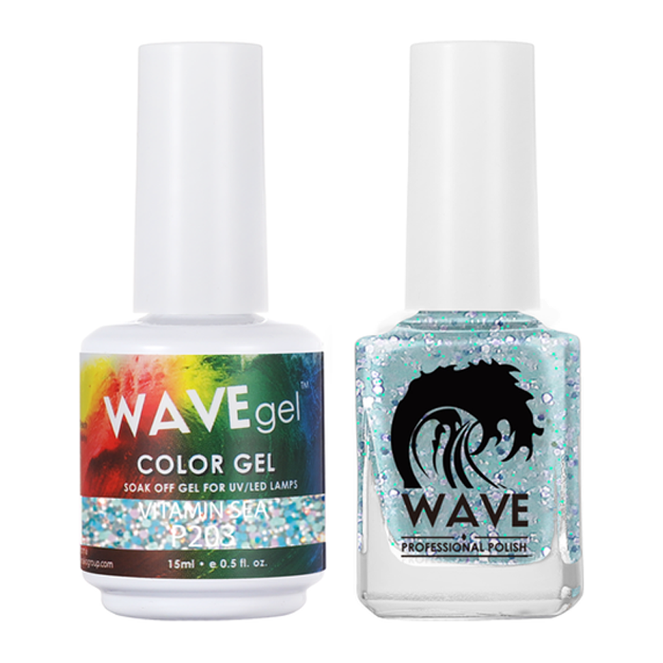 Wave Gel Nail Lacquer + Gel Polish, Simplicity Collection, 203, Vitamin Sea, 0.5oz