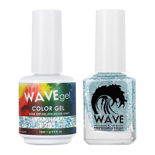 Wave Gel Nail Lacquer + Gel Polish, Simplicity Collection, 203, Vitamin Sea, 0.5oz