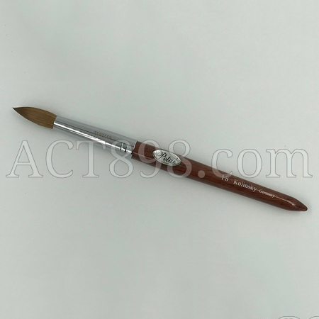 Petal Red Wood Handle Acrylic Nail Brush, #16 OK0923VD