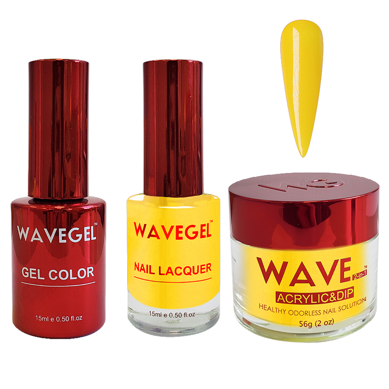 Wave Gel 4in1 Dipping Powder + Gel Polish + Nail Lacquer, QUEEN Collection, 020, Limoncello