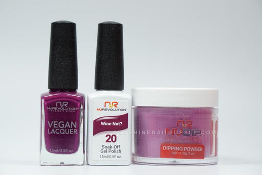 NuRevolution 3in1 Dipping Powder + Gel Polish + Nail Lacquer, 020, Wine Not OK1129