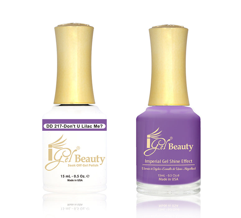 iGel Nail Lacquer + Gel Polish Match, DD217, Don't U Lillac Me?, 0.5oz OK1019MD