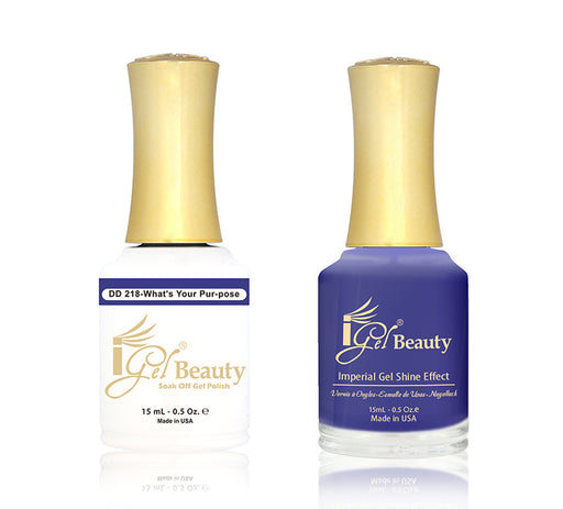 iGel Nail Lacquer + Gel Polish Match, DD218, What's Your Pur-pose, 0.5oz OK1019MD