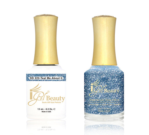 iGel Nail Lacquer + Gel Polish Match, DD222, Teal Me About It, 0.5oz OK1019MD