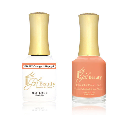 iGel Nail Lacquer + Gel Polish Match, DD227, Orange U Happy?, 0.5oz