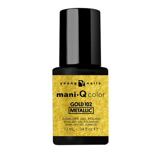 Young Nails Gel Polish, ManiQ Color Collection, MC30025, Gold 102, 0.34oz OK0904LK